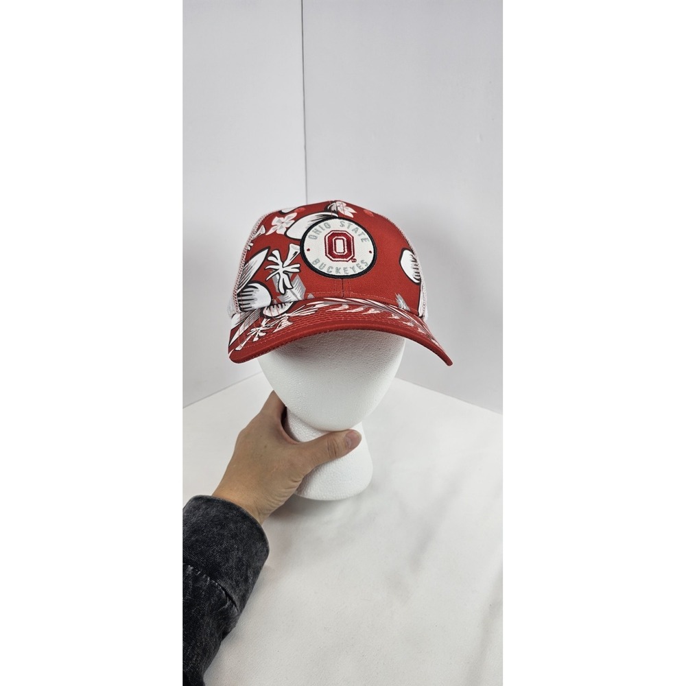 Ohio State Buckeyes Hat Cap Snap Back Mens One Size Red NCAA Football Trucker